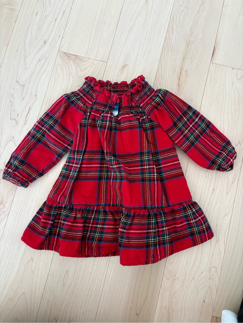 Old Navy Red Plaid Off-Shoulder Dress